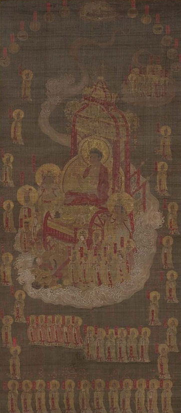 detail from Descent of Buddha Tejaprabha from the museum of fine arts boston