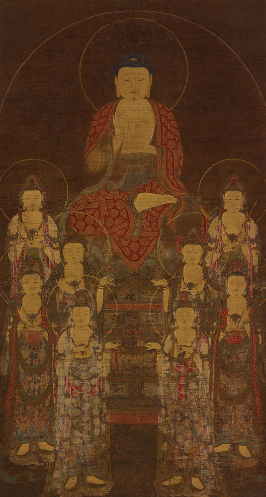 detail of the Buddha Amitabha and the Eight Great Bodhisattvas from the Freer Gallery of Art