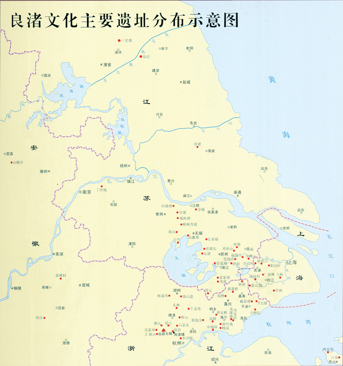 Figure 1 - Map of important Liangzhu sites